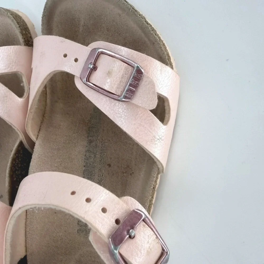 Birkenstock Rio Kids Metallic Pink Slingback Sandals Size 30 L12‎